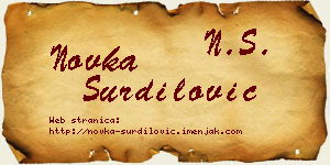 Novka Šurdilović vizit kartica